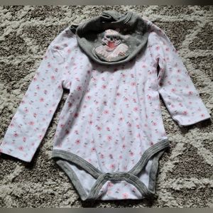 10 for $16 - Baby Elements Girls 12m Long Sleeve Onesie with Bunny Bib